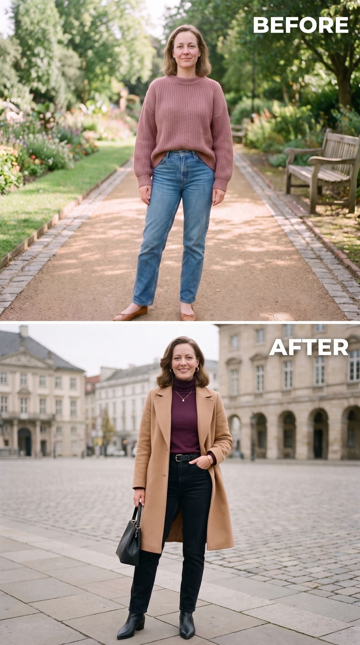 Camel Coat, Burgundy Turtleneck, and the Outfit That Finally Had a Top Half