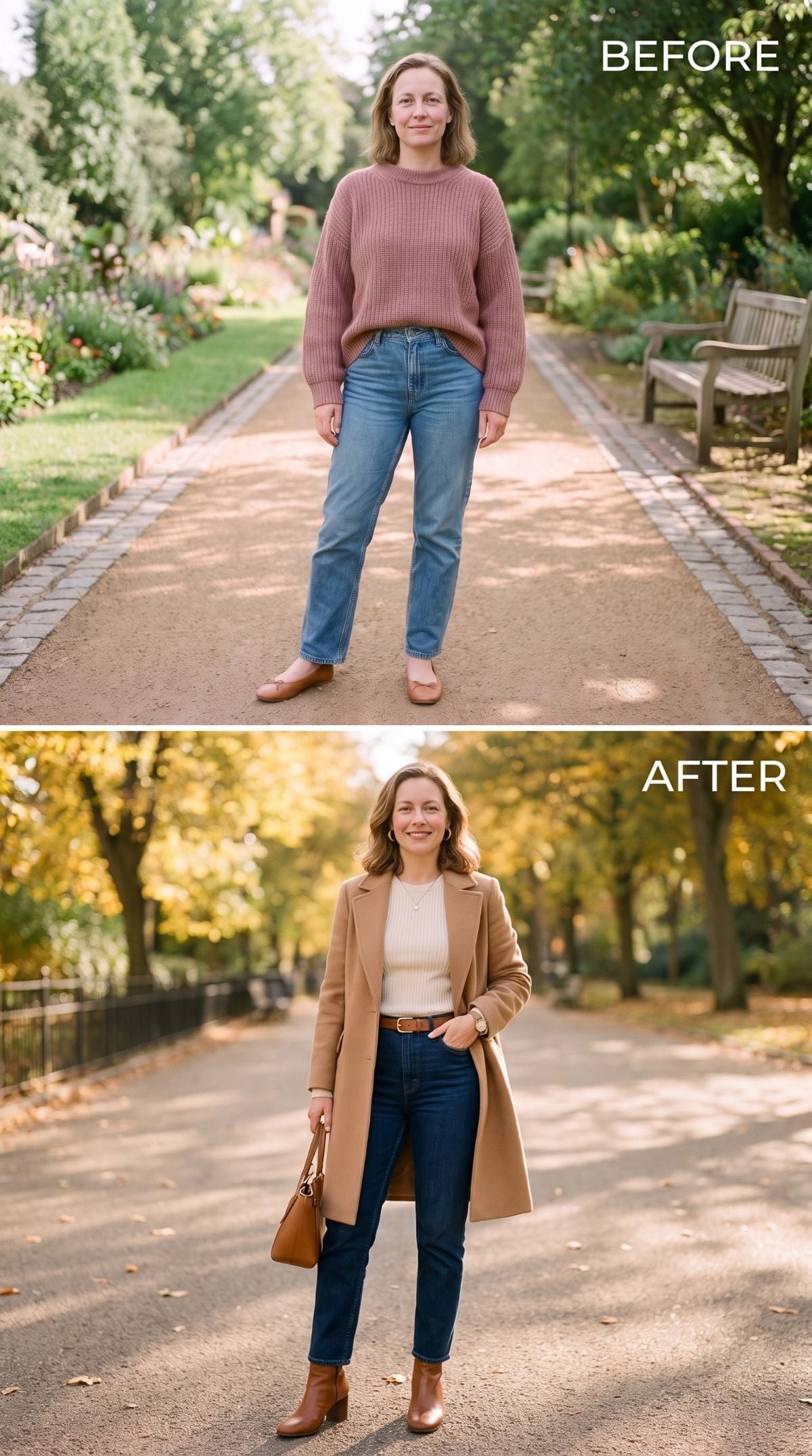Oversized Pink Knit, Flat Shoes, and Why the Proportions Were Working Against Her