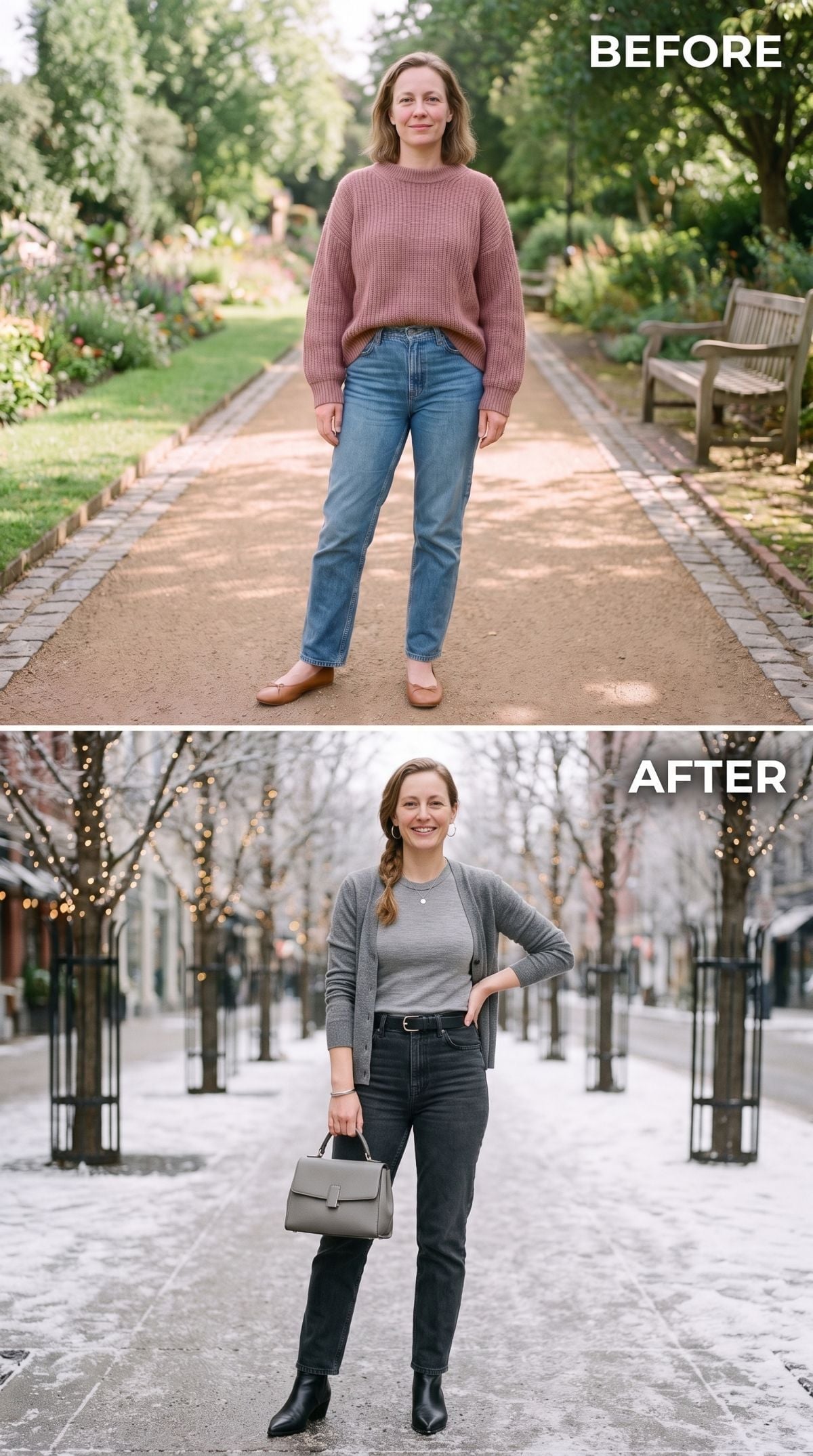 Pink Oversized Knit, Gray Cardigan Layer, and Why the Bag Finally Gave the Outfit a Center