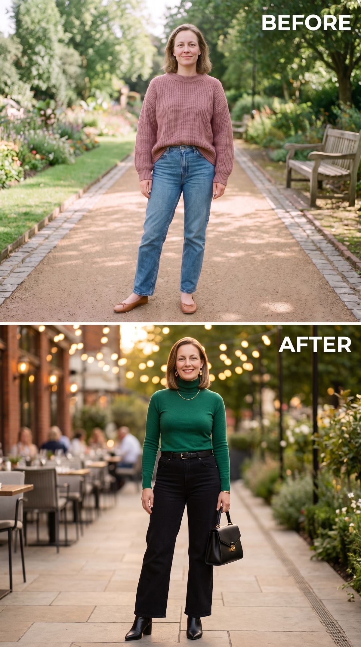 Pink Oversized Knit to Green Turtleneck, and Why the Waist Changed Everything