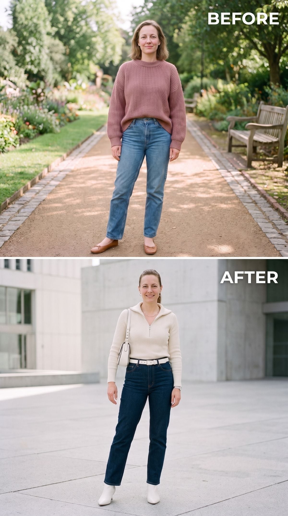 Pink Oversized Knit, White Half-Zip, and the Belt That Finally Created a Waist