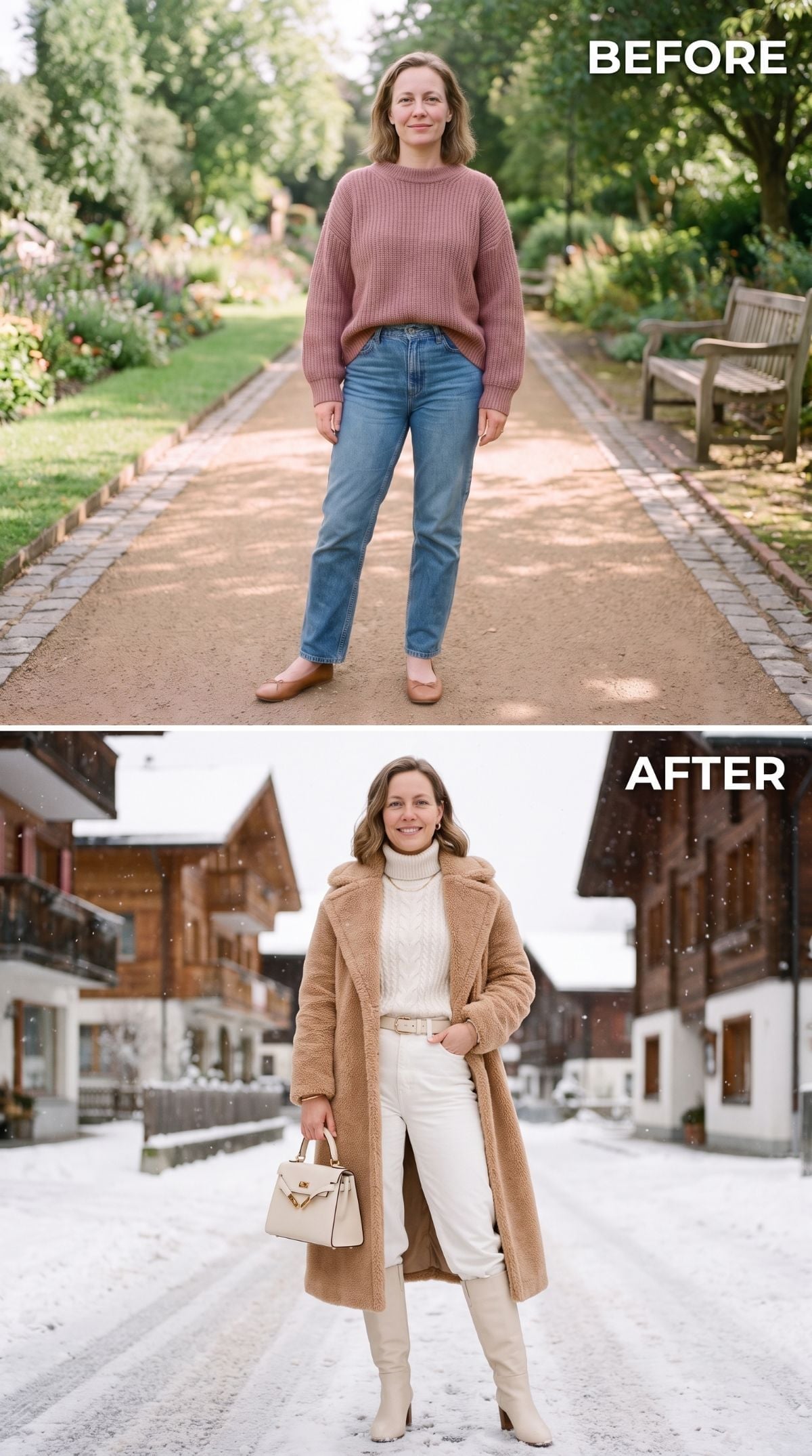 Teddy Coat, Ivory Turtleneck, and Why the Snow Village Finally Made Sense