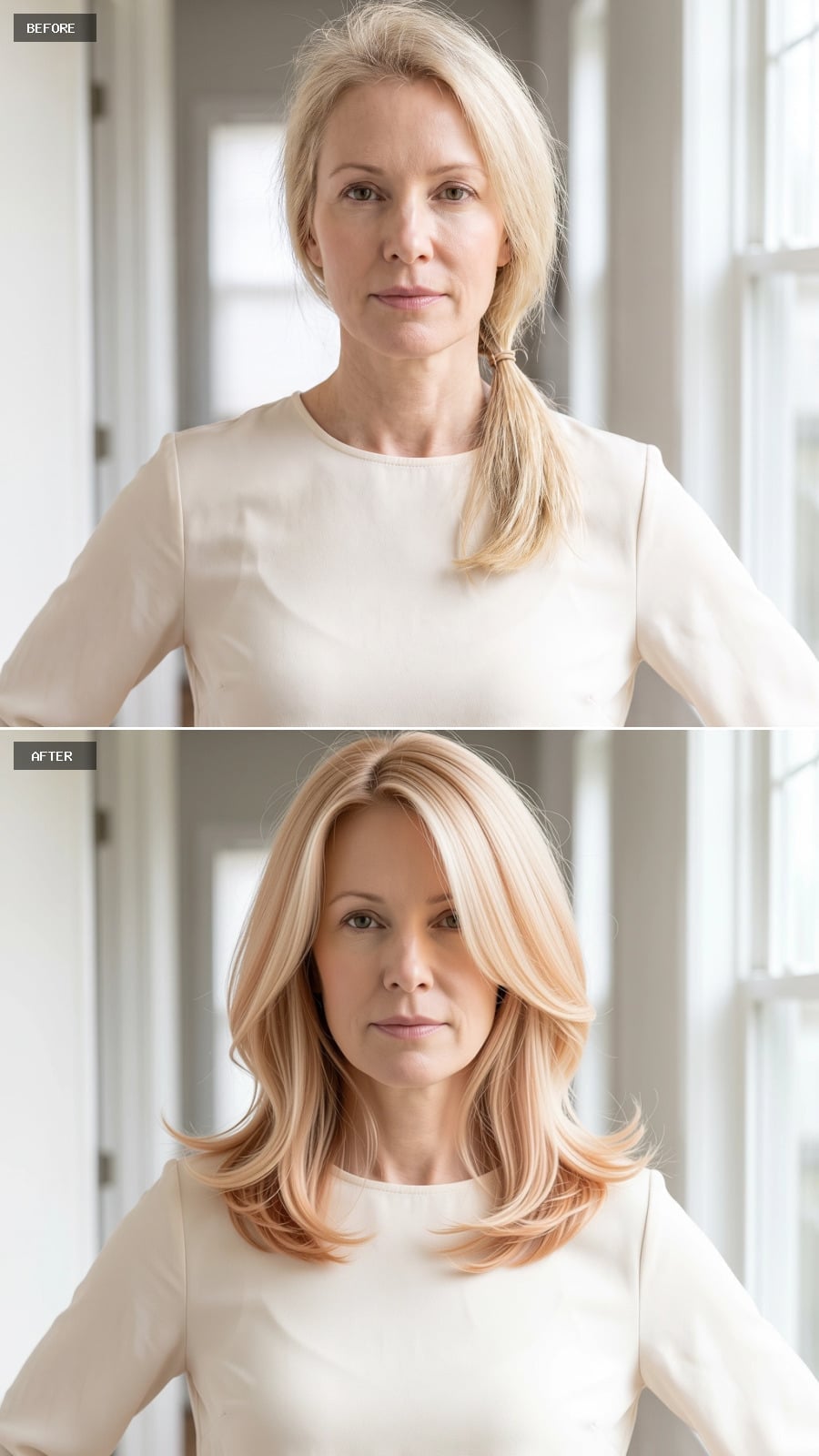 Blonde Layers With Warm Highlights That Actually Give Fine Hair a Shape to Work With