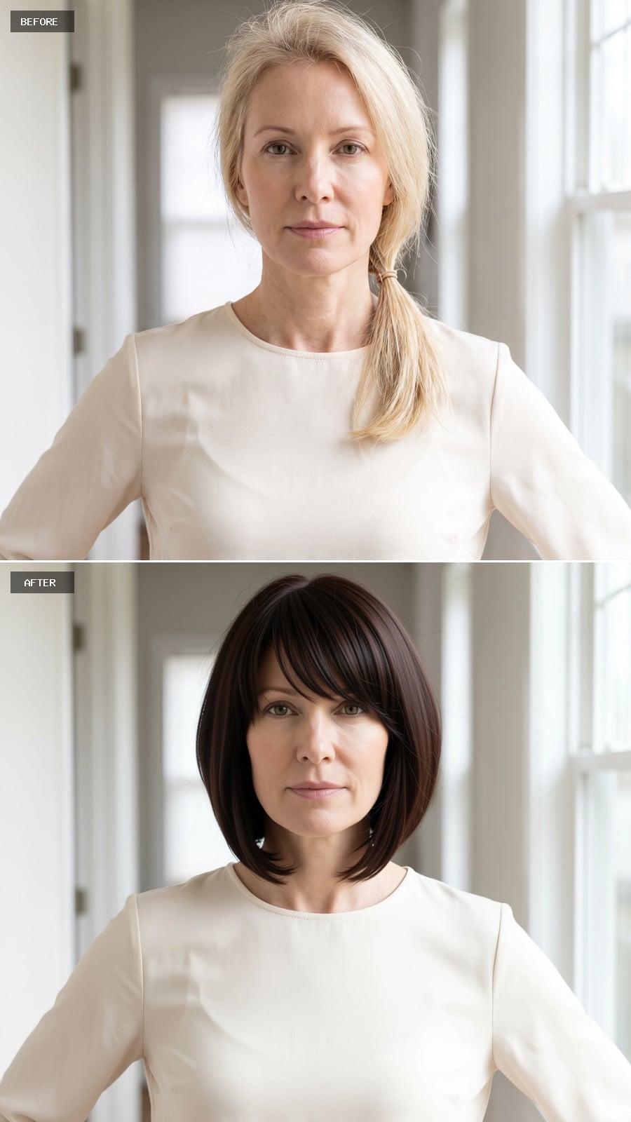 Darkest Brunette Bob With a Side Sweep That Rewrites What Fine Hair Can Do