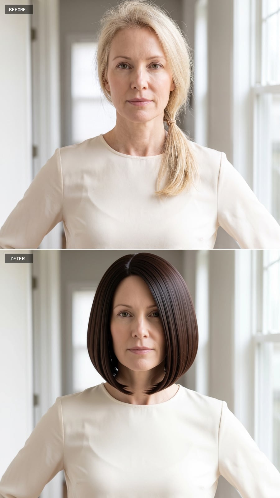 Richest Brunette Imaginable, Cut Into a Bob That Means Volume Without Trying