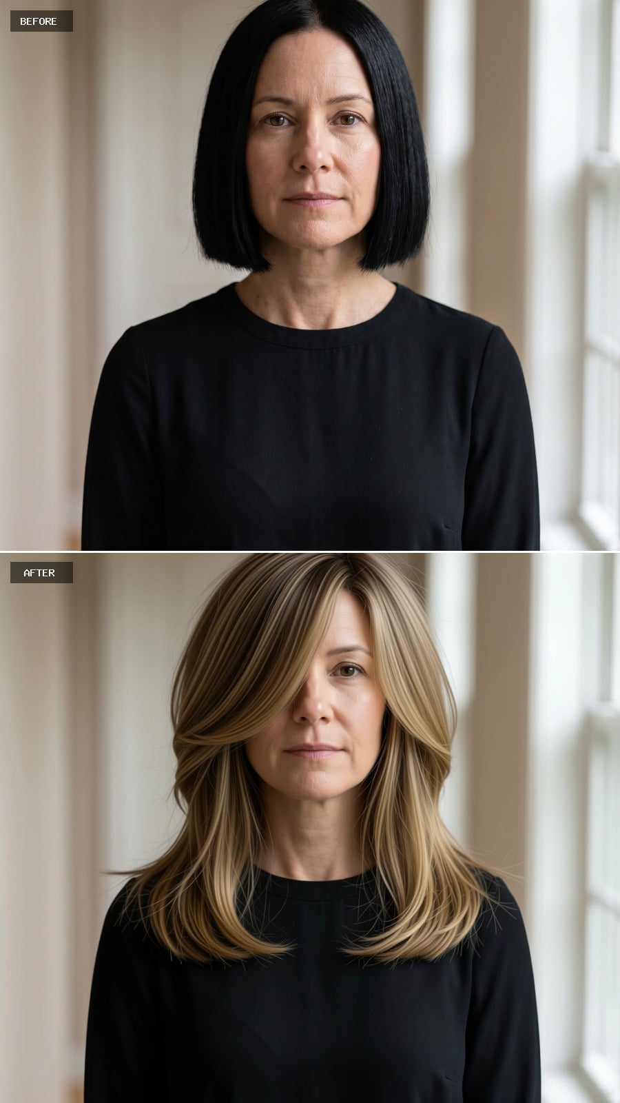 Blonde Layers That Angle Toward the Jaw Do Something a Single Color Can't