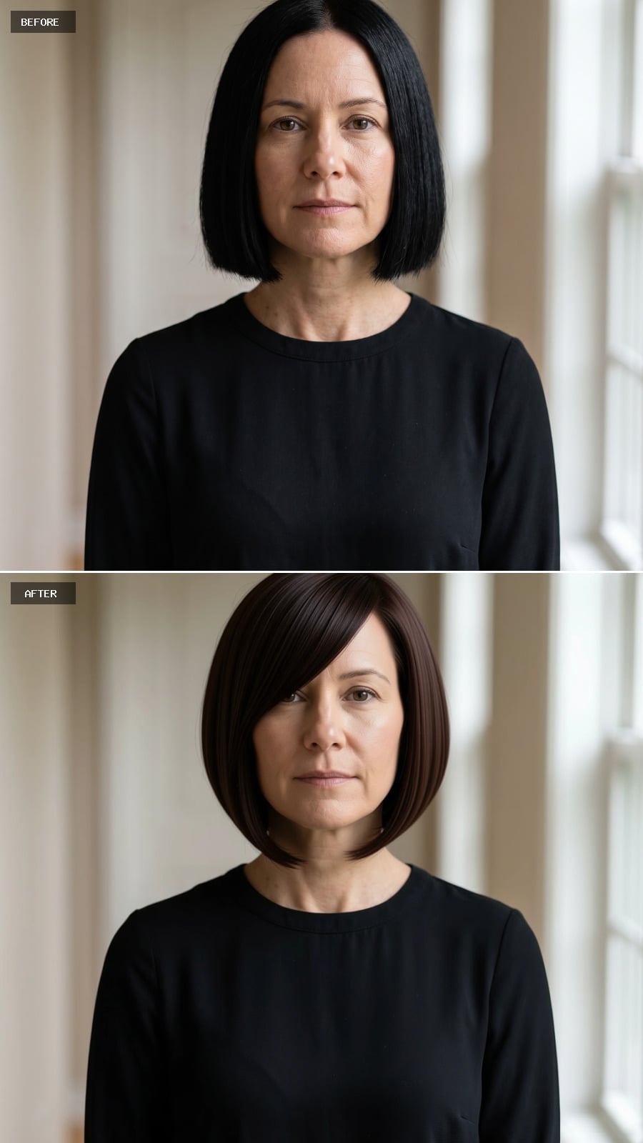Dark Chocolate Bob With a Side Part: When One Degree of Angle Earns Its Keep