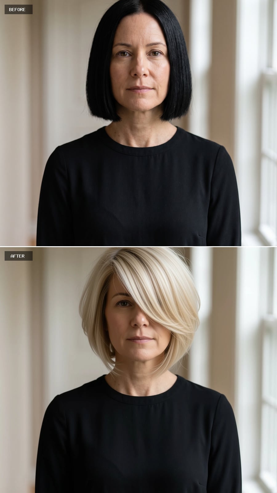 Platinum Bob With a Side Sweep: What Actually Changes at the Jawline