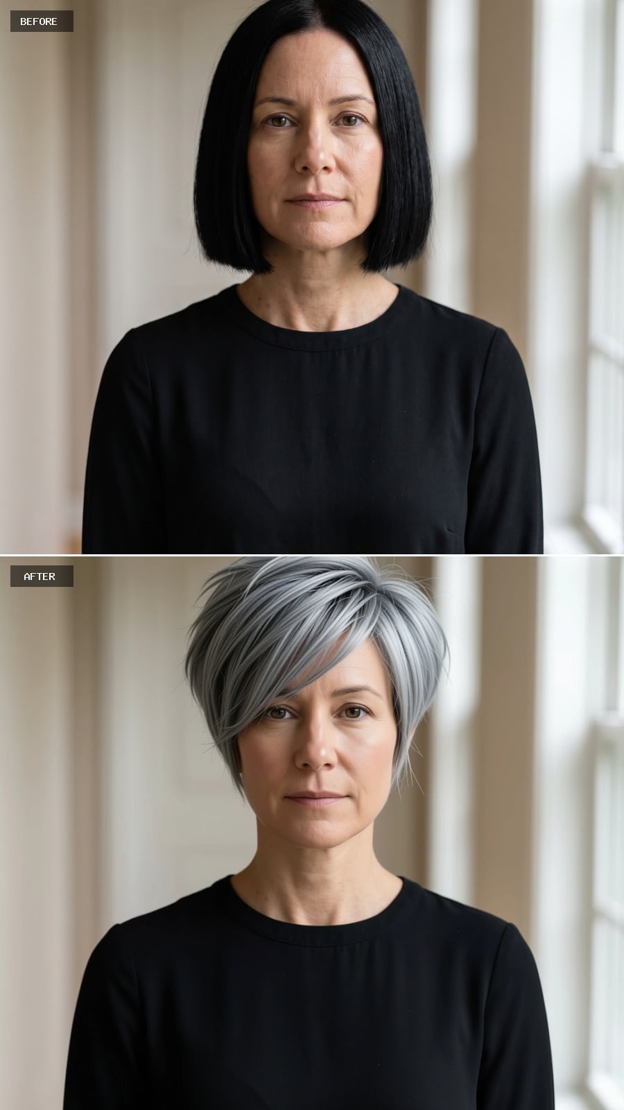 Silver Pixie With a Side Sweep: Gray Done Right Can Actually Read Younger