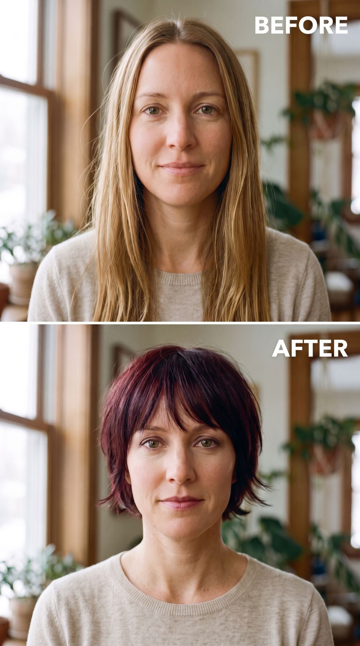 Blonde and Long Gone, Burgundy Bob In, and Her Neck Just Lost Its Argument