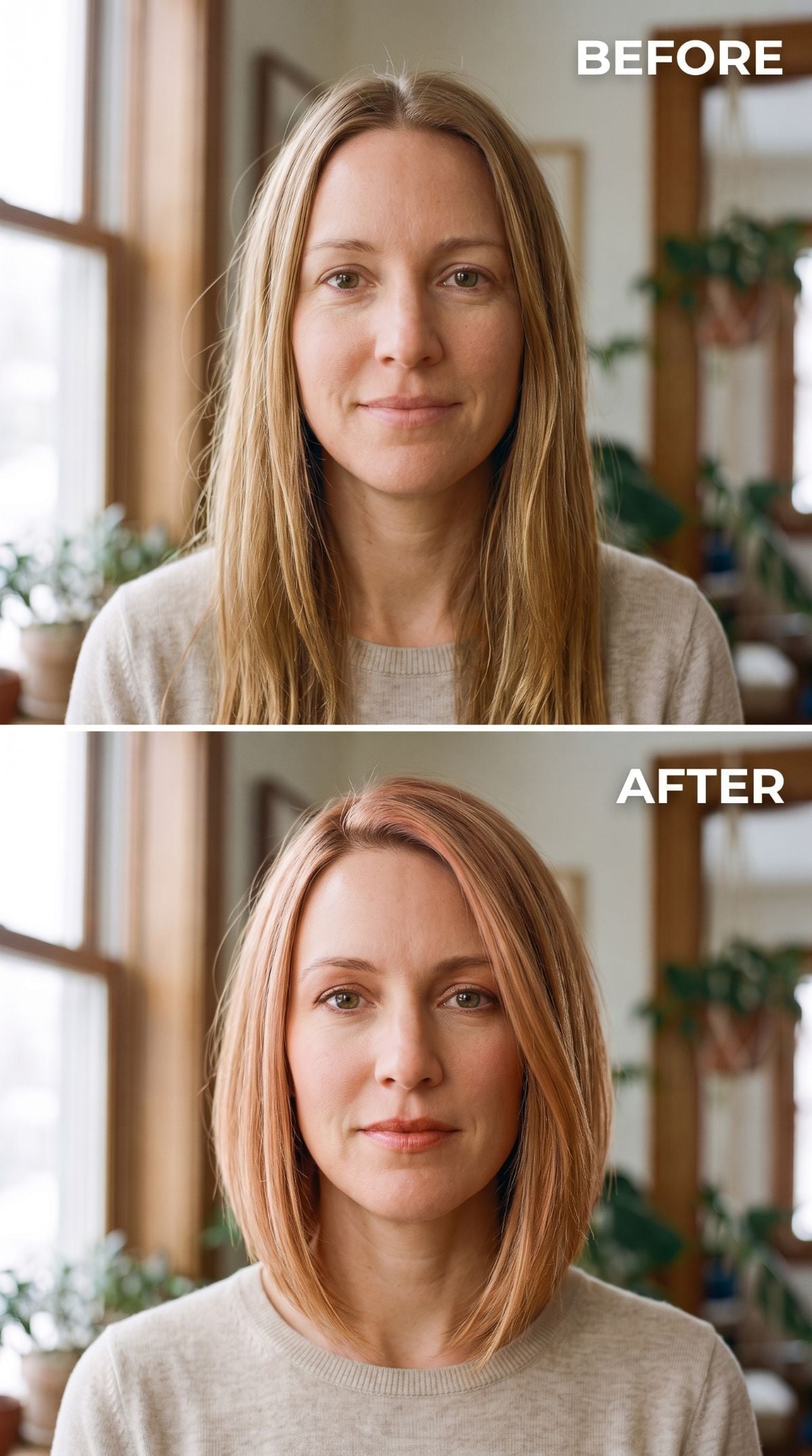 Blonde to Blush-Toned Bob and Suddenly Her Neck Has Nothing to Say