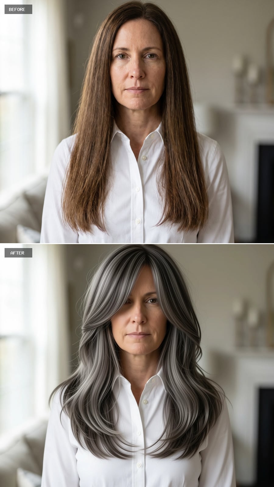 Salt-and-Pepper Layers Showed Her Long Hair Had More Options Than She Realized