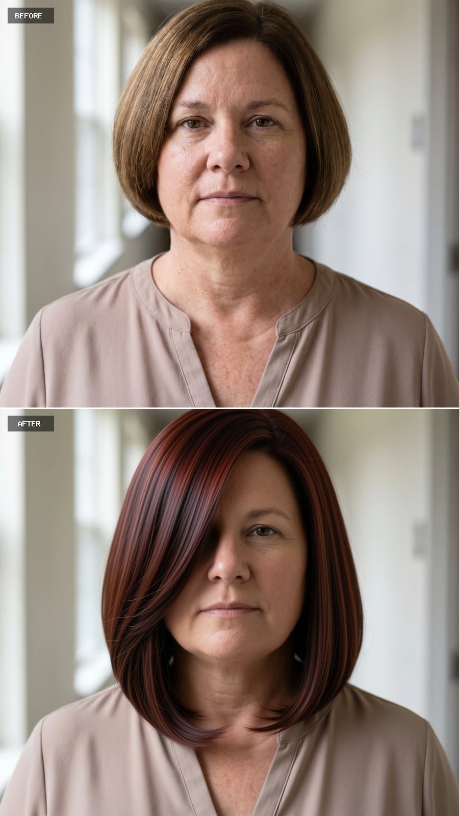 Burgundy Highlights, a Side Sweep, and Length That Finally Argues With Geometry