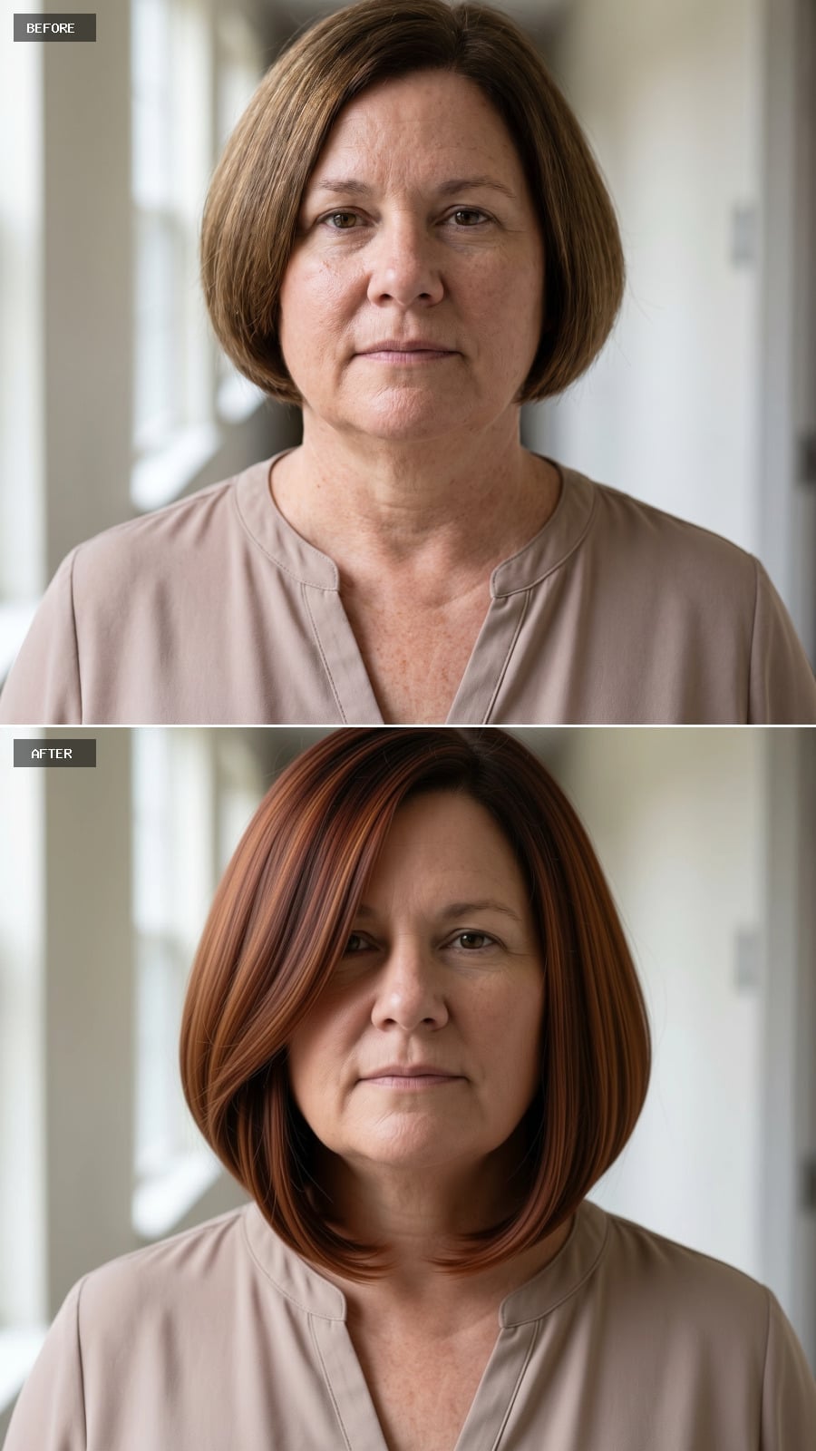 Copper and Auburn Together, and a Bob That Finally Has Somewhere to Go