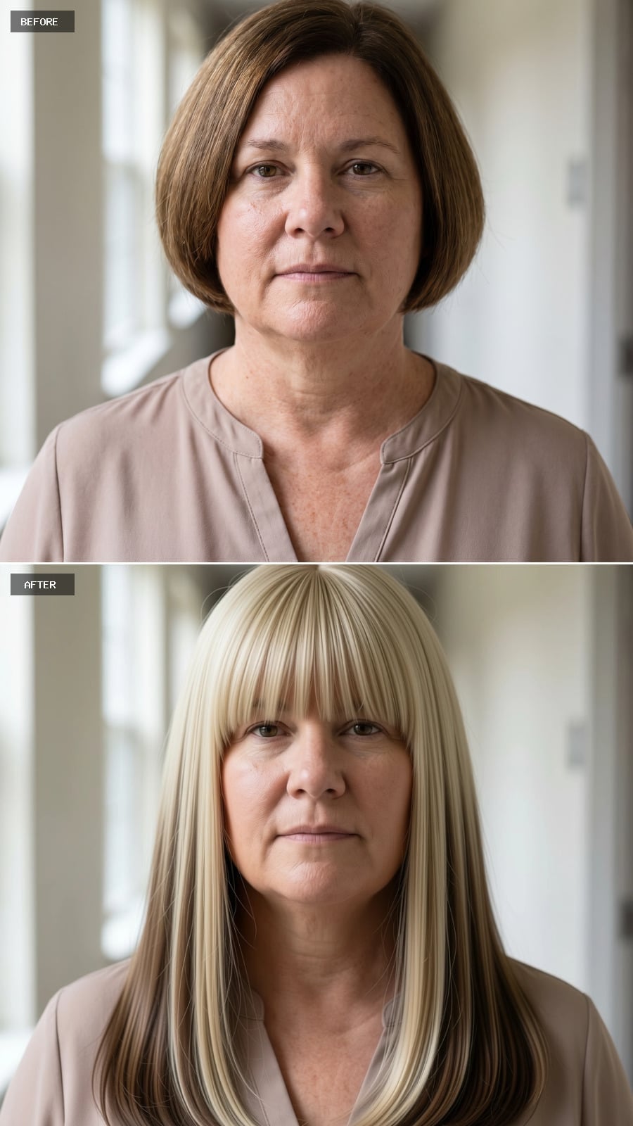 Platinum Bangs, Dark Underneath, and a Length That Finally Argues Back