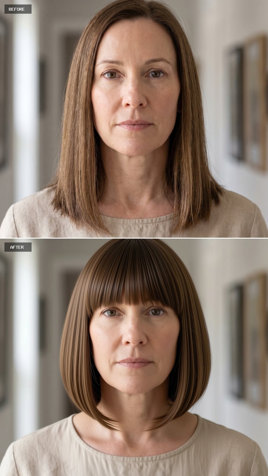 Blunt Bangs, a Bob That Curves, and Suddenly That Forehead Has an Opinion