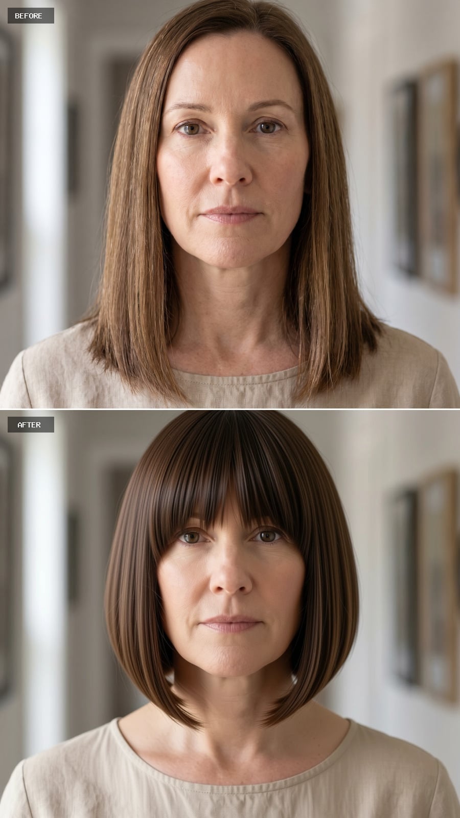 Bob With Bangs, Jaw-Length, and Suddenly That Face Has a Whole New Frame