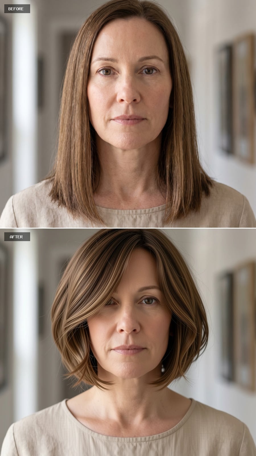 Bob With Highlights, Swept Bangs, and Suddenly a Face Has Architecture