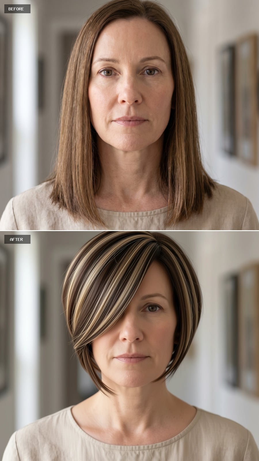 Bold Highlights, a Bob That Curves, and Suddenly That Face Has Real Contrast