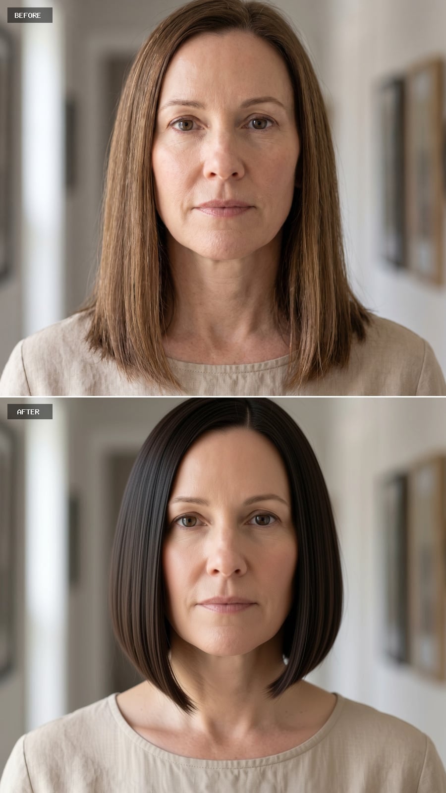 Dark, Blunt Bob and Suddenly That Jawline Has an Argument to Make