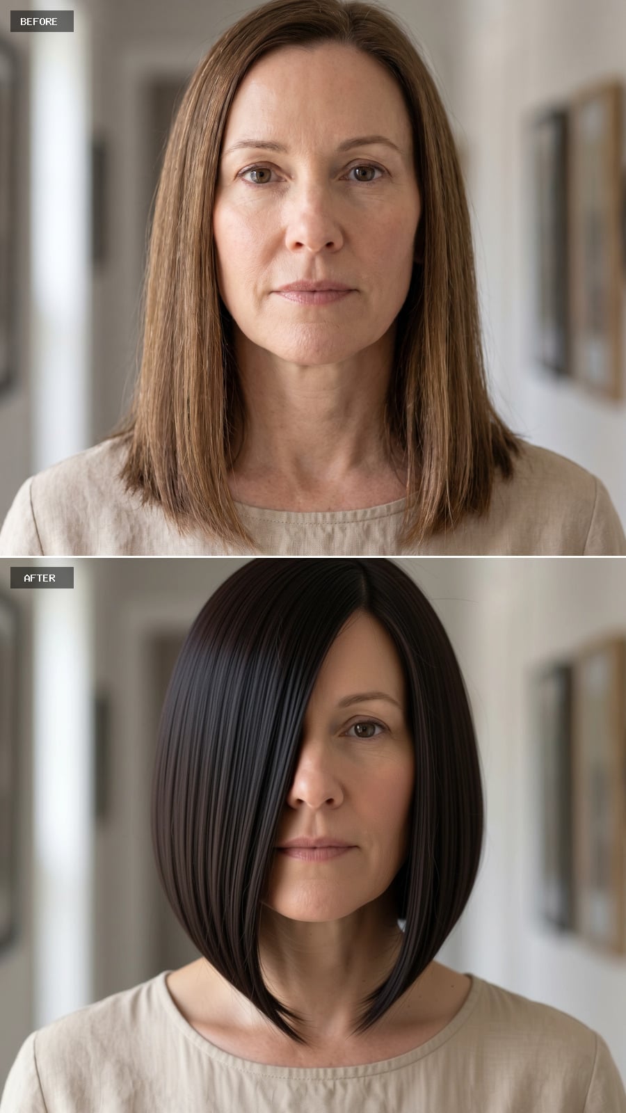 Midnight Bob With a Side Sweep and Suddenly That Face Has Real Architecture