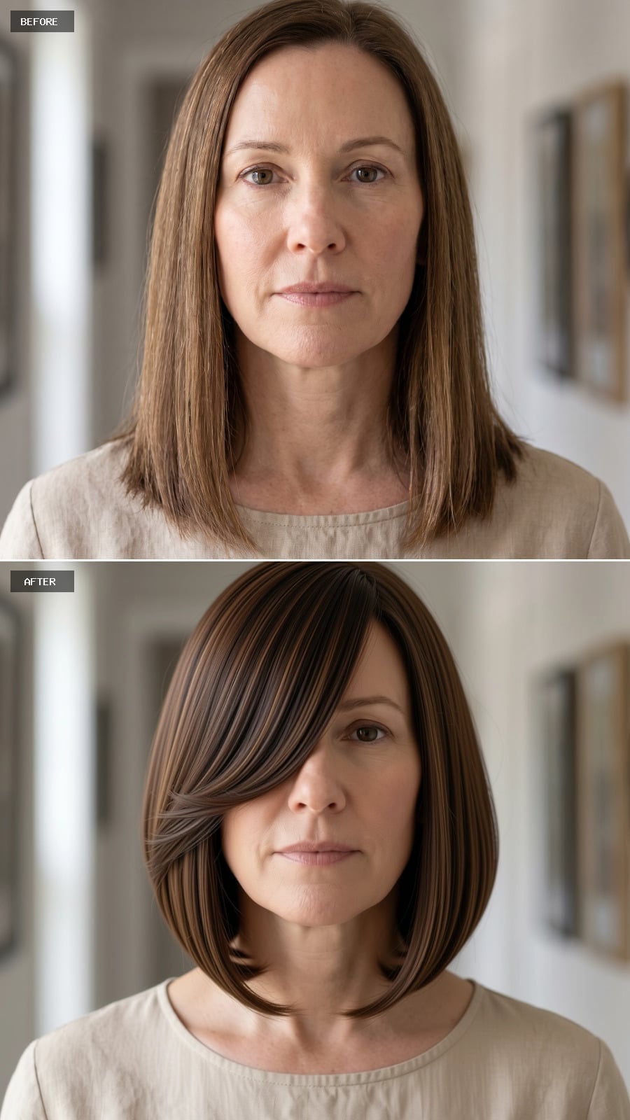 Shorter, Swept, and Suddenly She Has Cheekbones