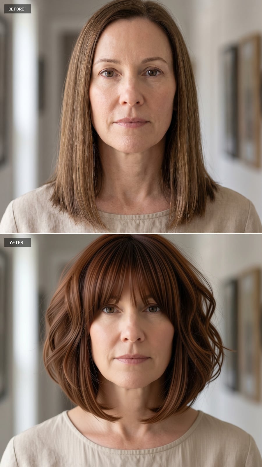 Wavy Bob With Fringe and Suddenly That Face Has a Real Focal Point