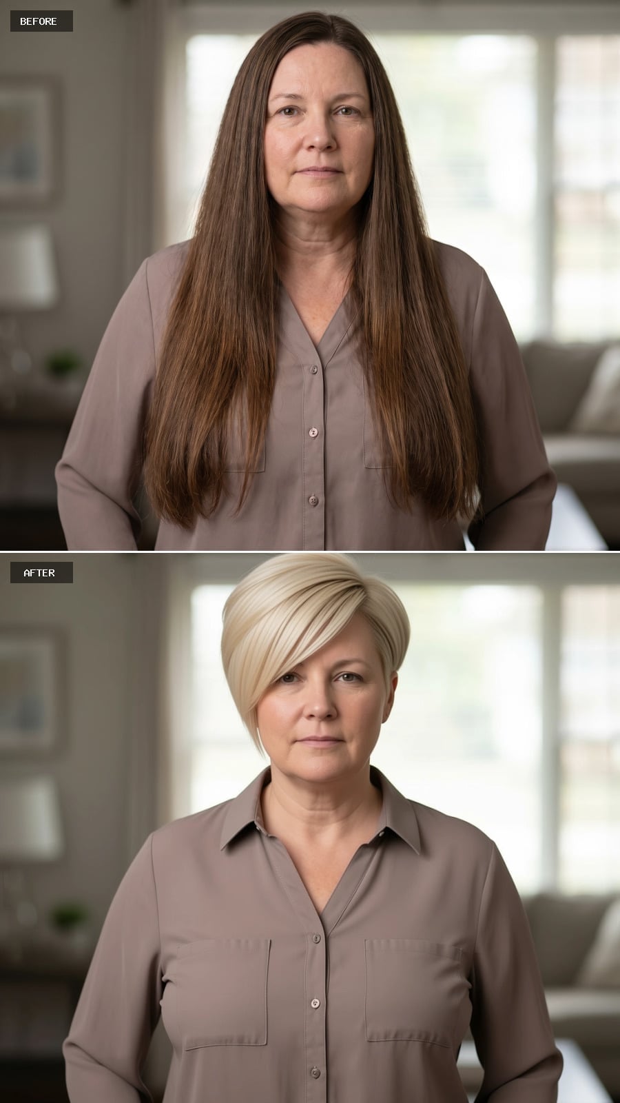 Blonde Pixie-Bob, Side Part, and a Neck That's Suddenly Part of the Look