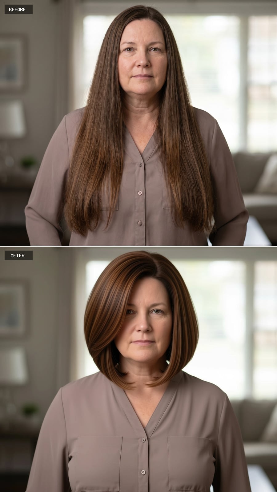 Bob With Highlights That Angle Down and Do the Face-Slimming Work Quietly