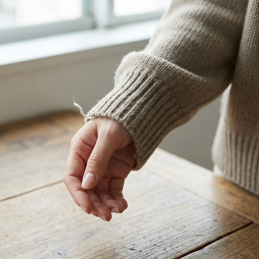 Stretched Sweater Cuffs That Flop at the Wrist