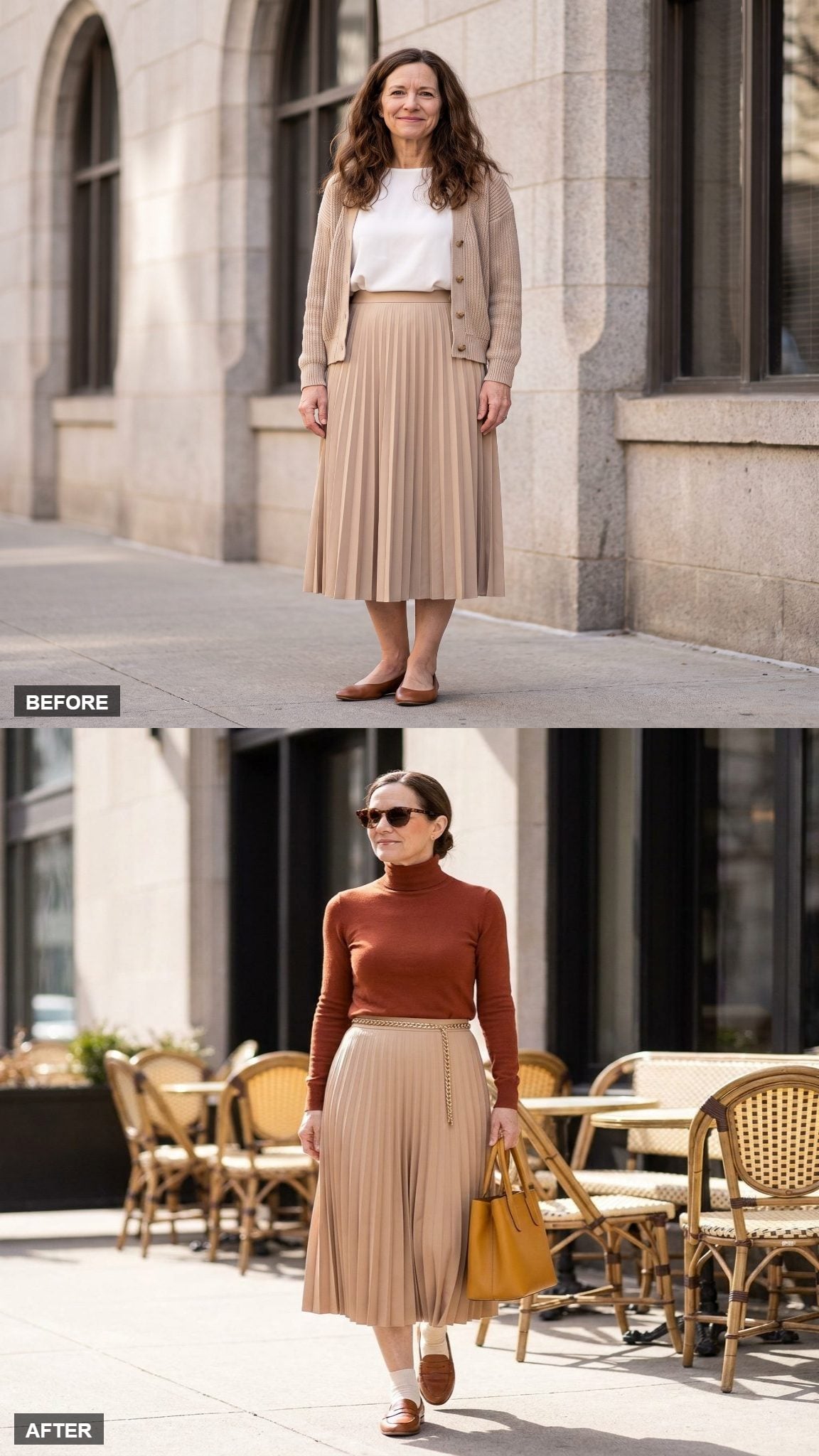 Sunday Brunch in a Fine-Gauge Turtleneck and Loafers