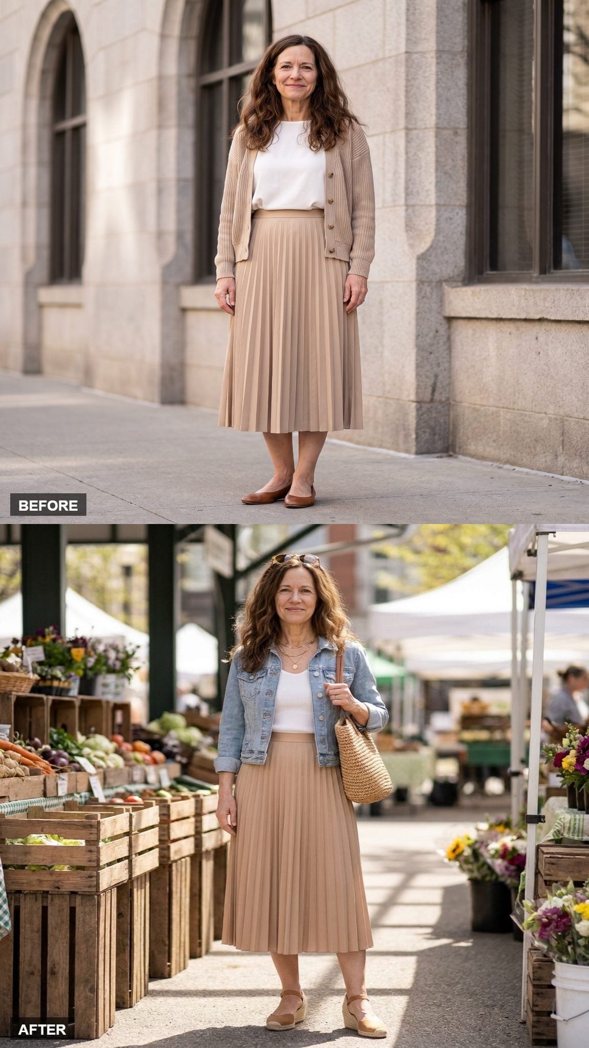 Sunday Market Ease in Denim and Espadrilles