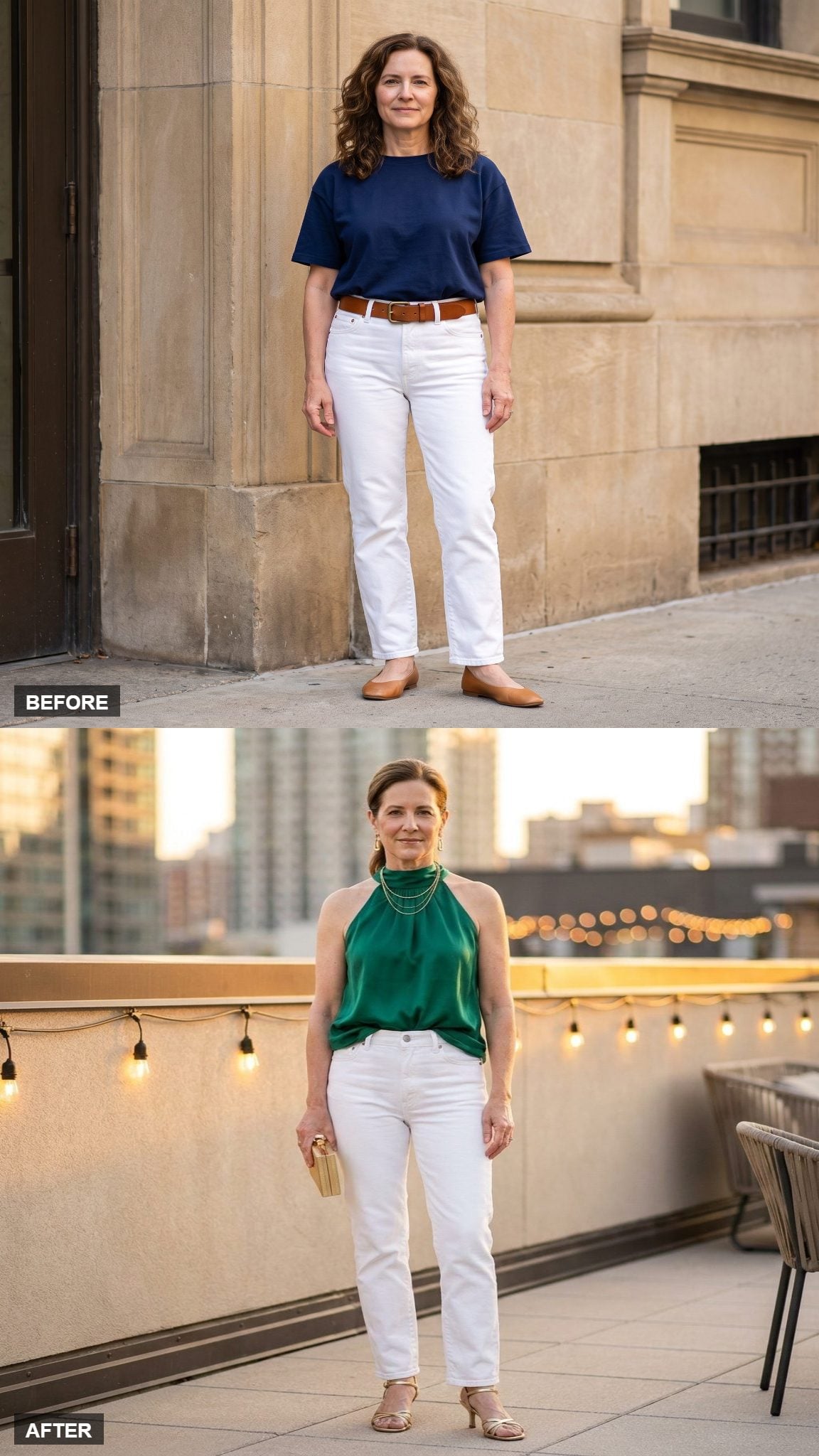 Sunset Terrace Glamour in Emerald Silk