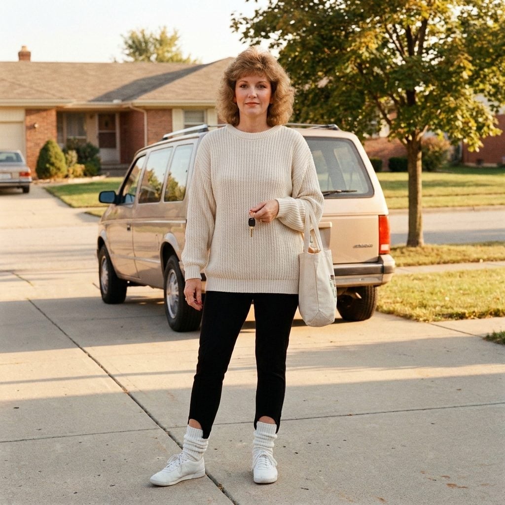 Chunky Knit, Black Stirrups, and Car Keys She Was Already Holding