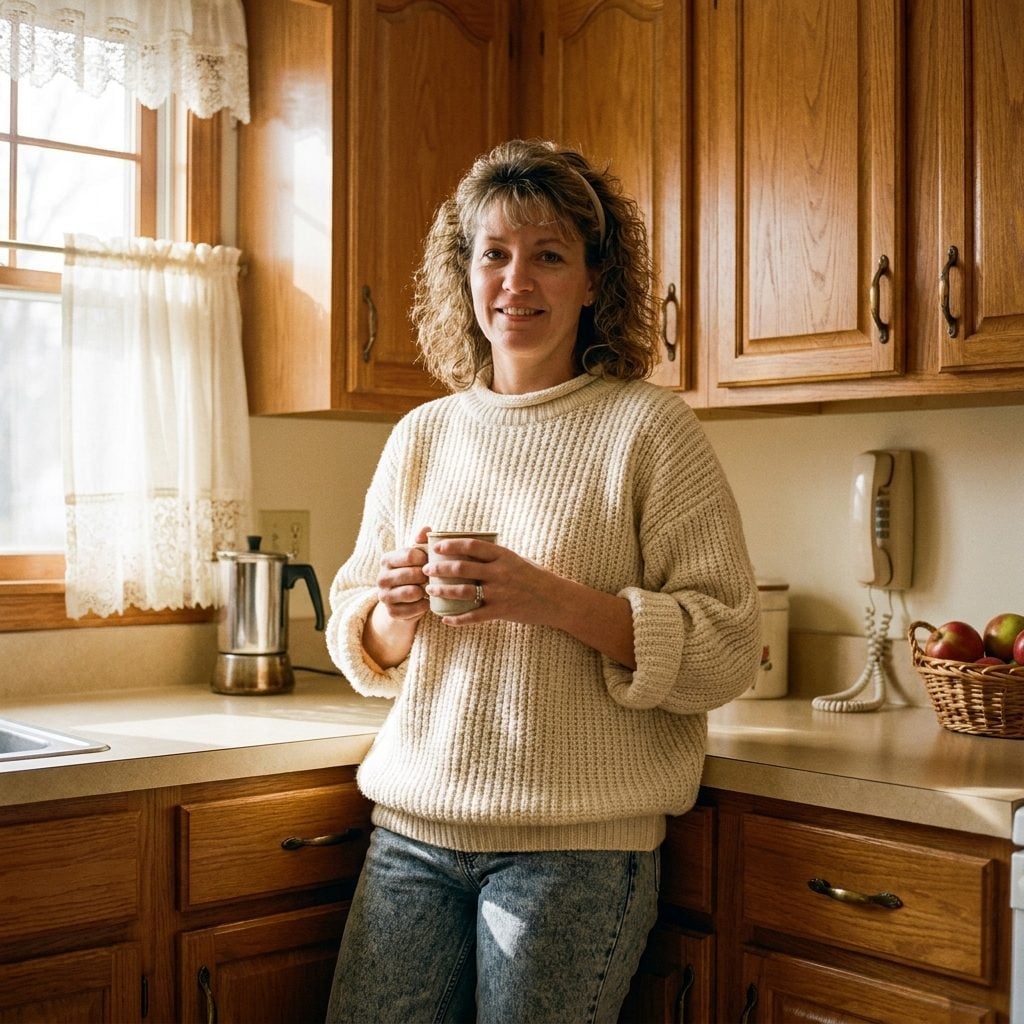 Cream Knit Sweater, Stone-Washed Jeans, and Morning Coffee as a Personality