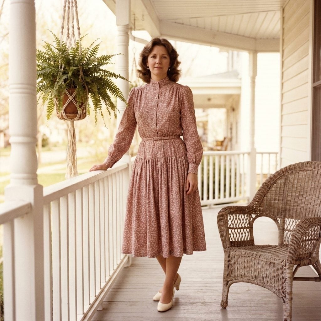 Floral Prairie Dress with a Belt, Cream Pumps, and Zero Apologies