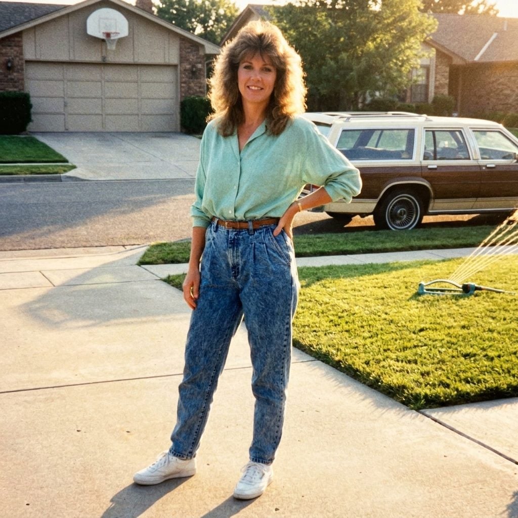 Stone-Washed Jeans, a Mint Shirt, and White Sneakers: Suburban 1980s Decoded
