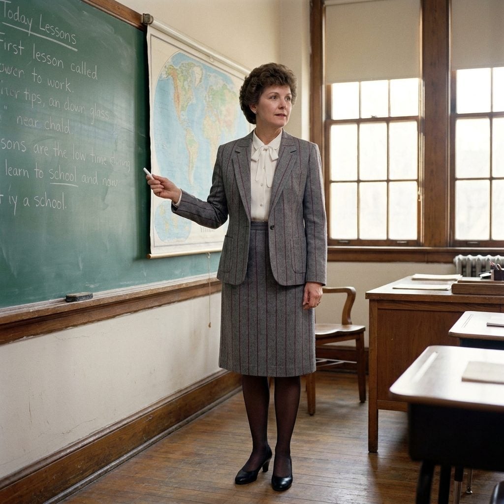 Matched Skirt Suits With Bow Blouses Were Running Classrooms Before Anyone Called It Power Dressing