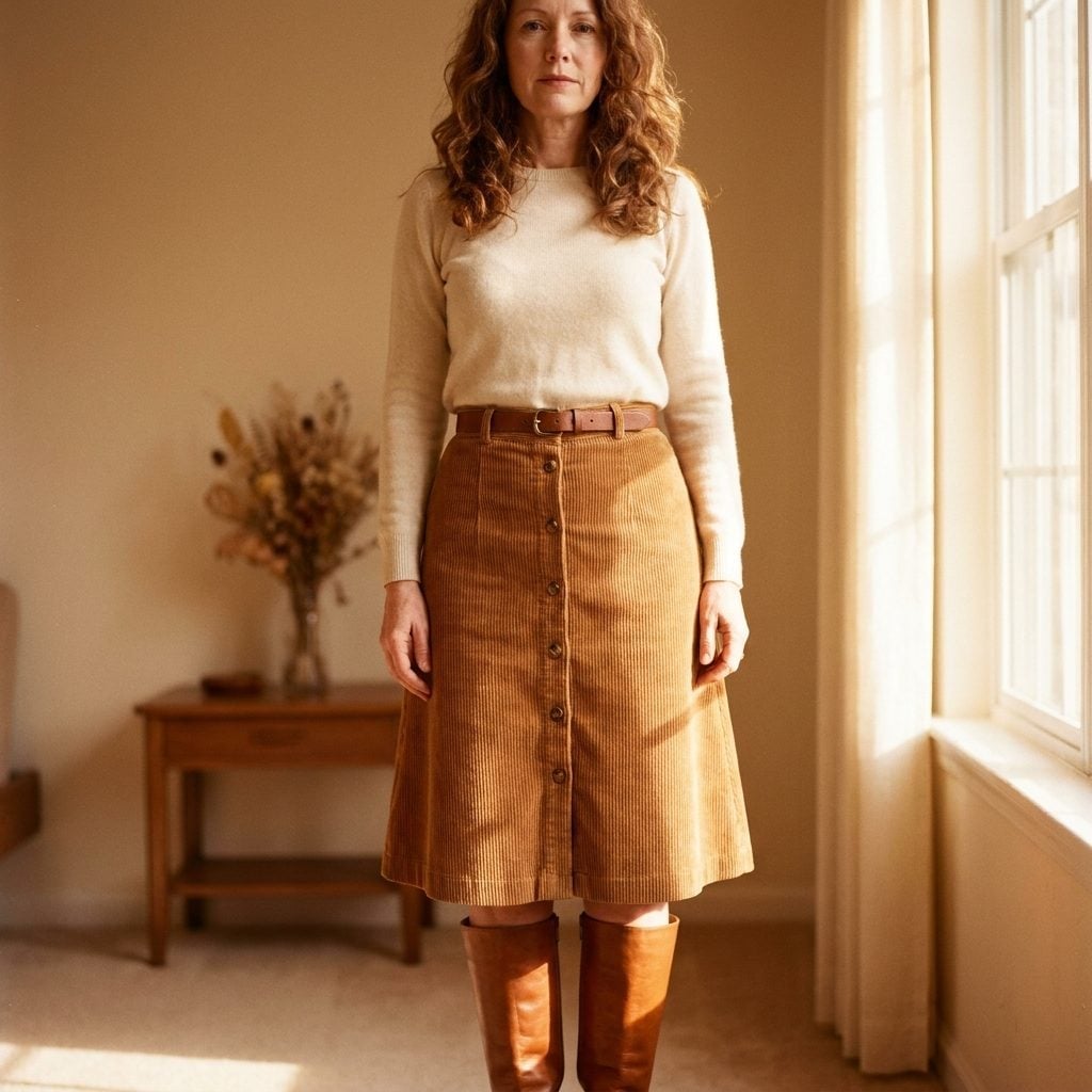 Corduroy Button-Front Skirts Are Having Their Moment Again