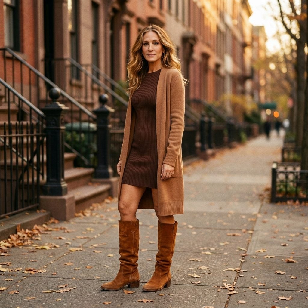 Knee-High Suede Boots Walked Out of 1974 and Straight Into This Season
