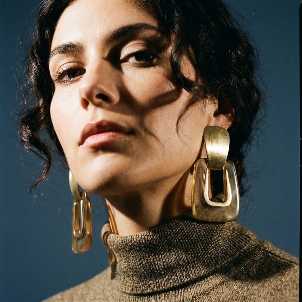 Brushed Brass Statement Earrings Were Carrying More Weight Than the Rest of the Look Combined