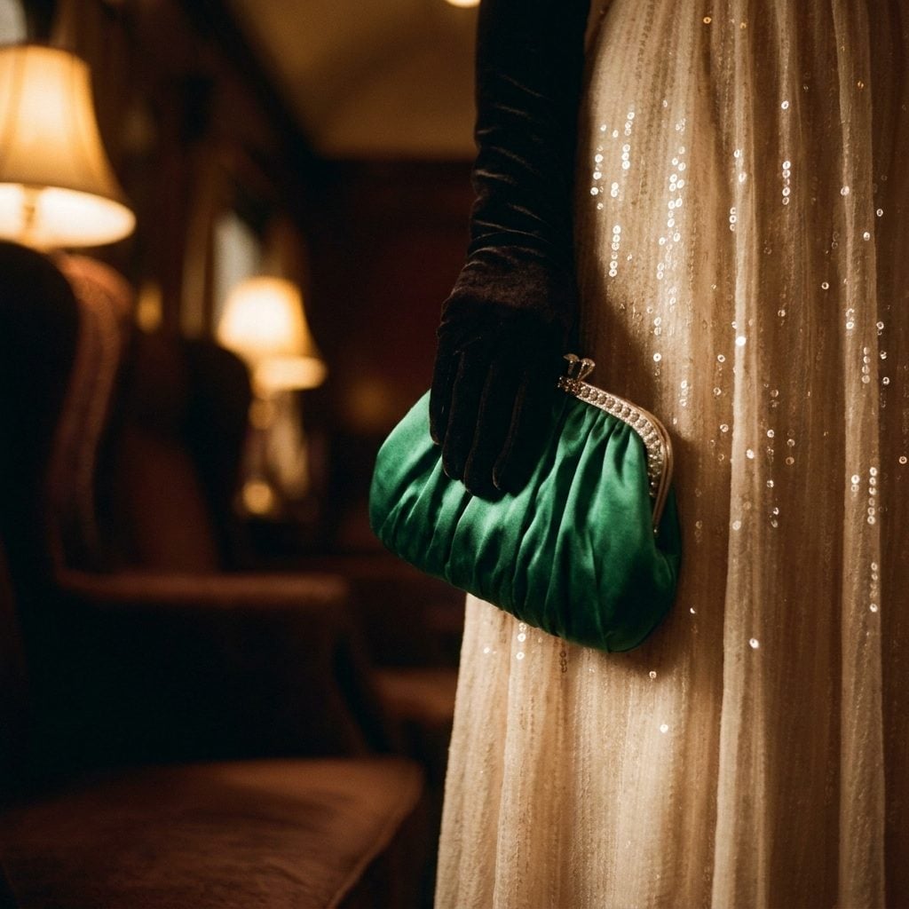 Emerald Satin Clutches Were the Punctuation Mark Every Evening Look Needed