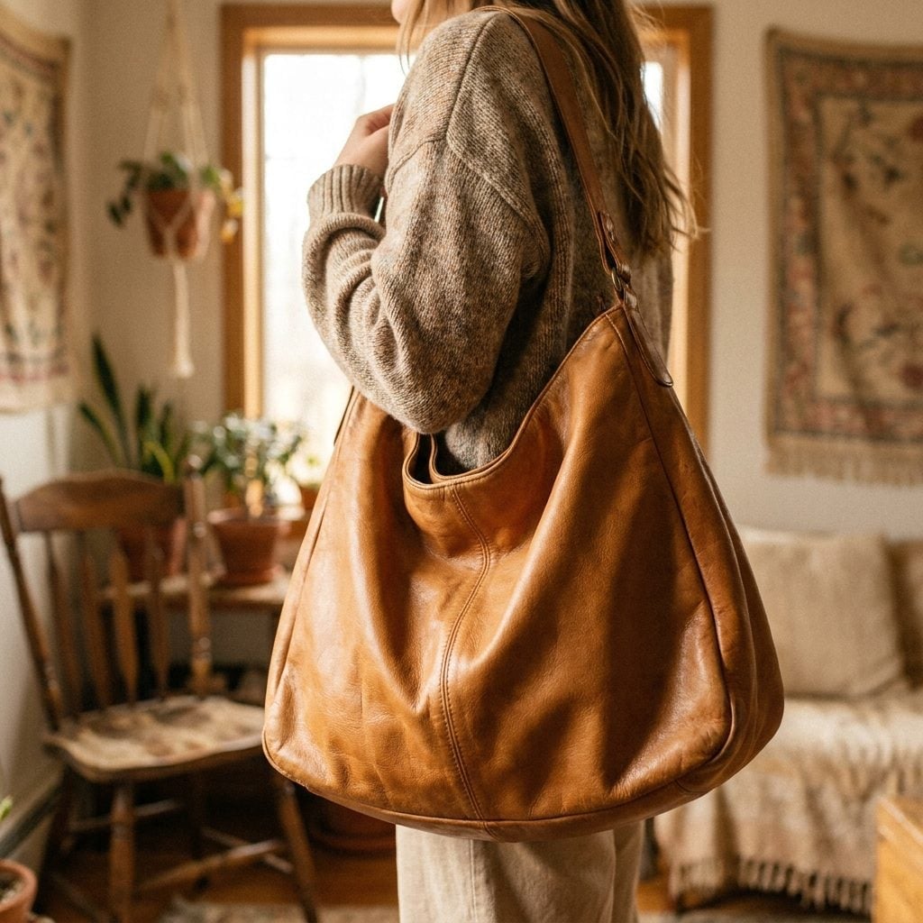 Whiskey-Brown Leather Hobo Bags Were the Bag That Didn't Ask Permission