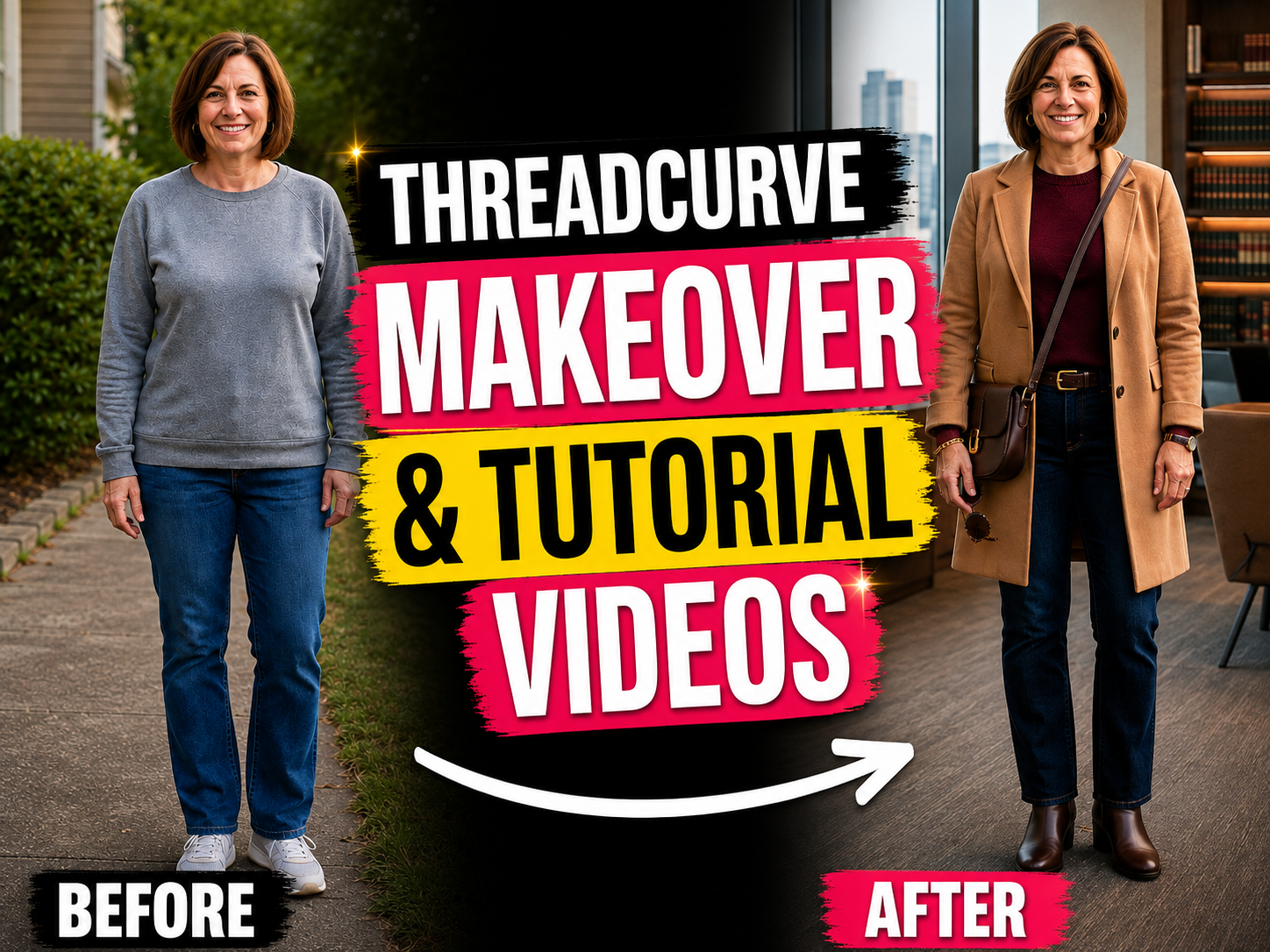 Before and after style makeovers — ThreadCurve video tutorials