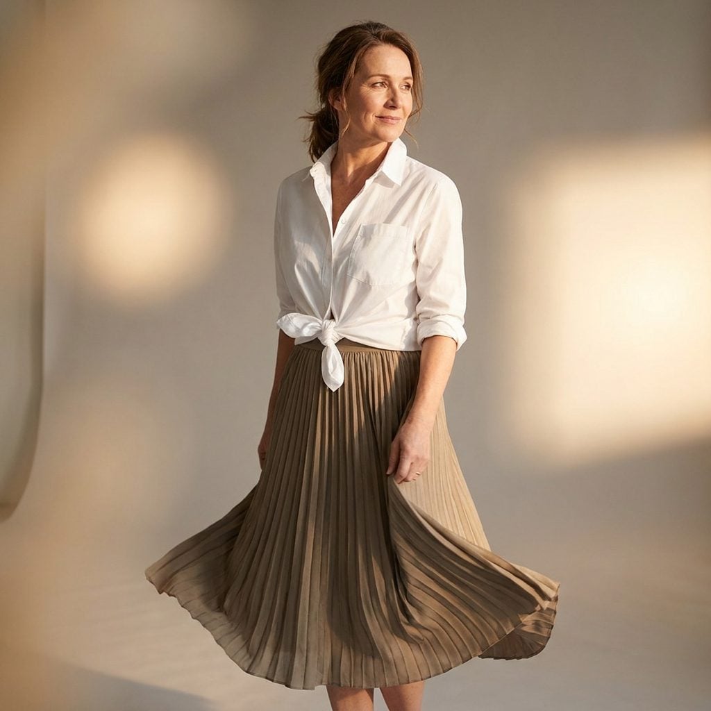 Tied at the Waist With a Flowing Midi Skirt