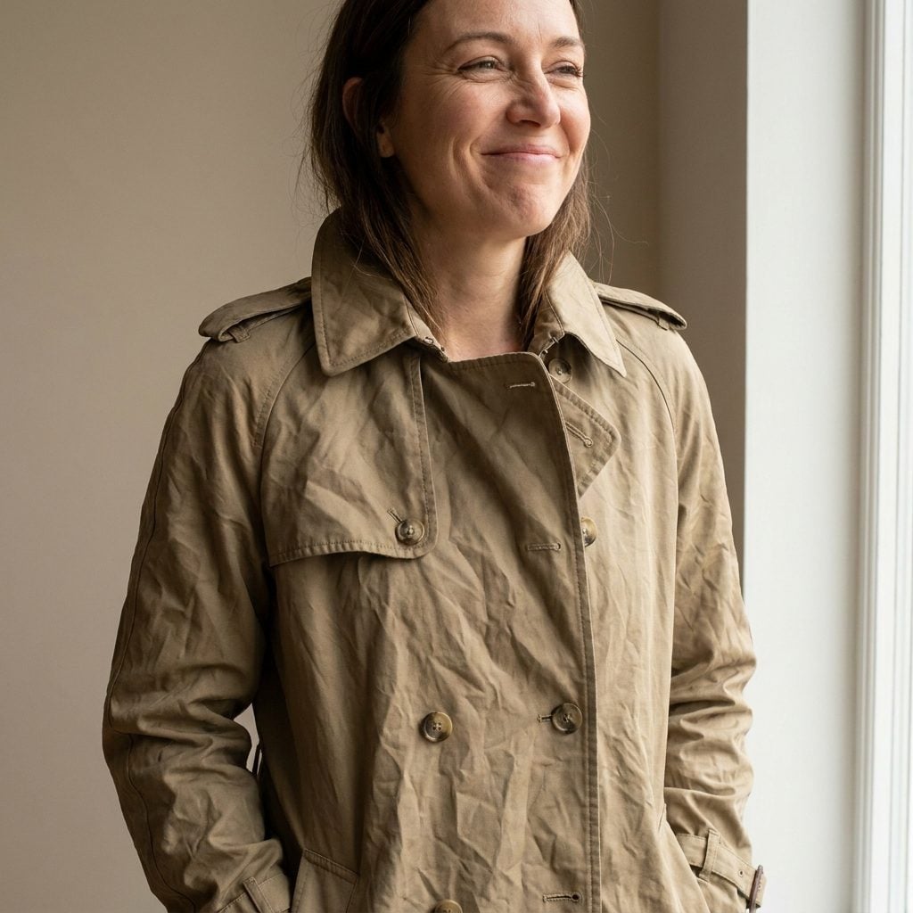 A Trench Coat So Wrinkled It Looks Slept In