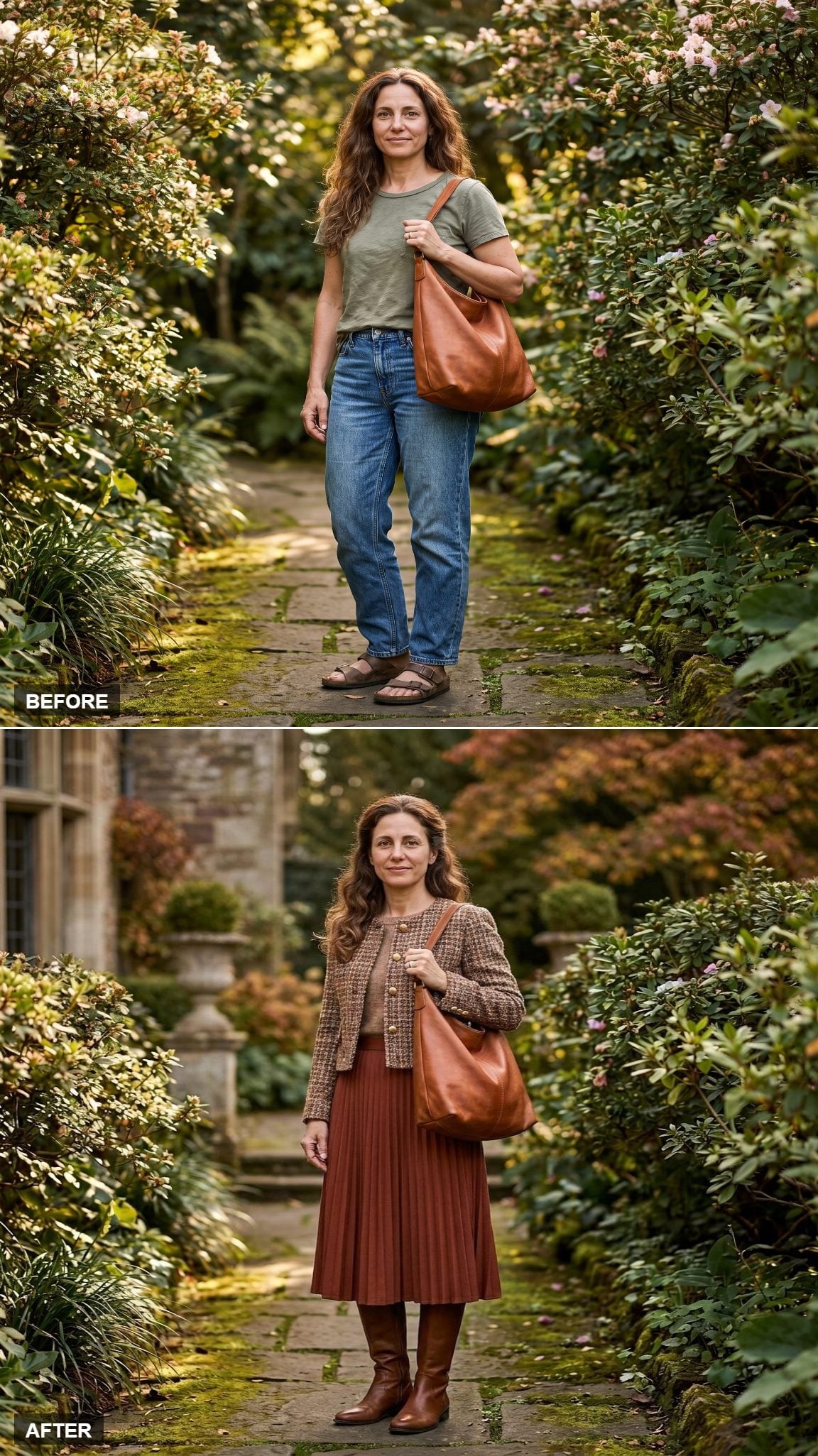 Tweed Jacket and Pleated Skirt, Estate Weekend