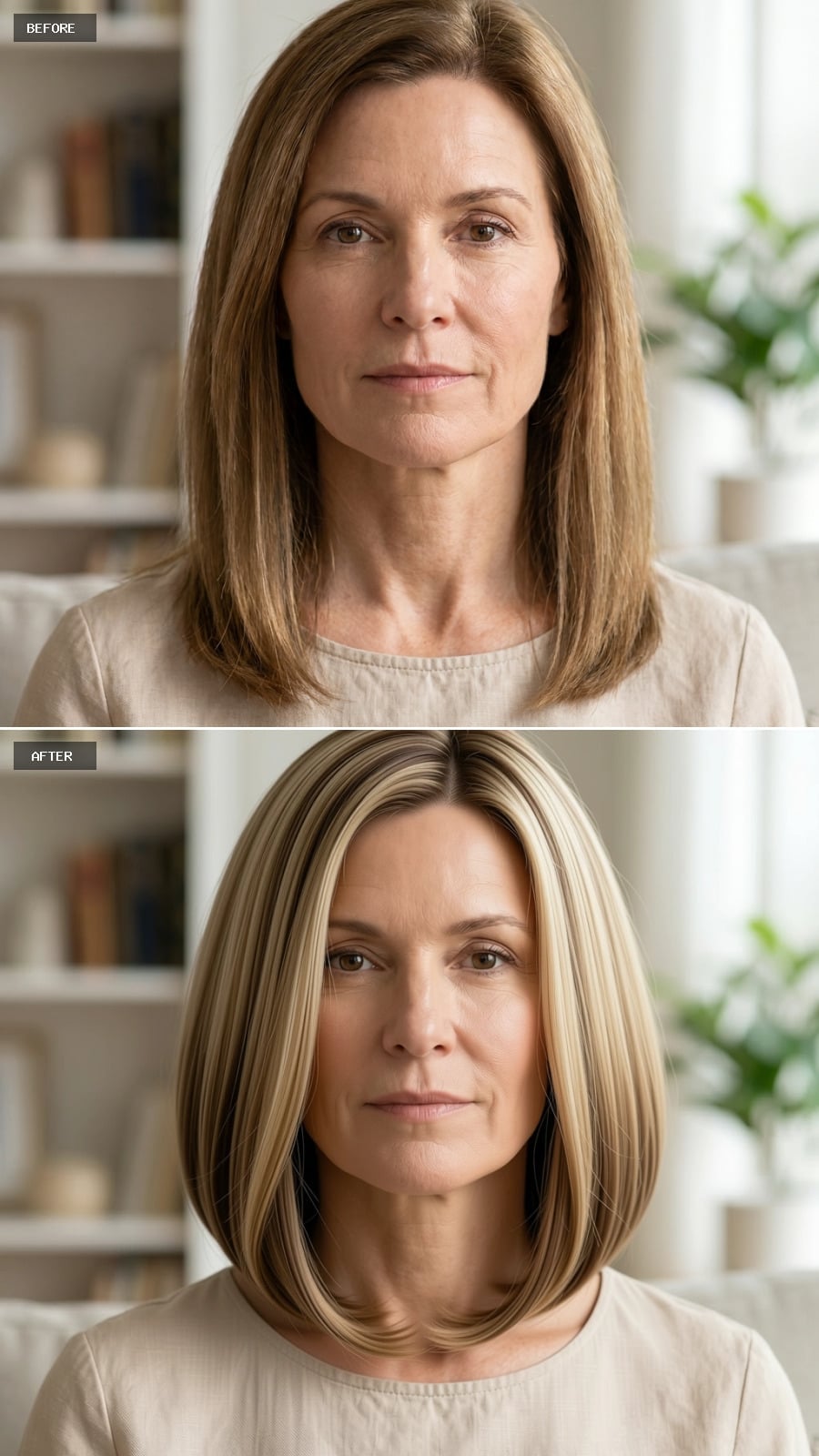 Blonde Highlights Placed at the Front Do Something Specific to a Jawline