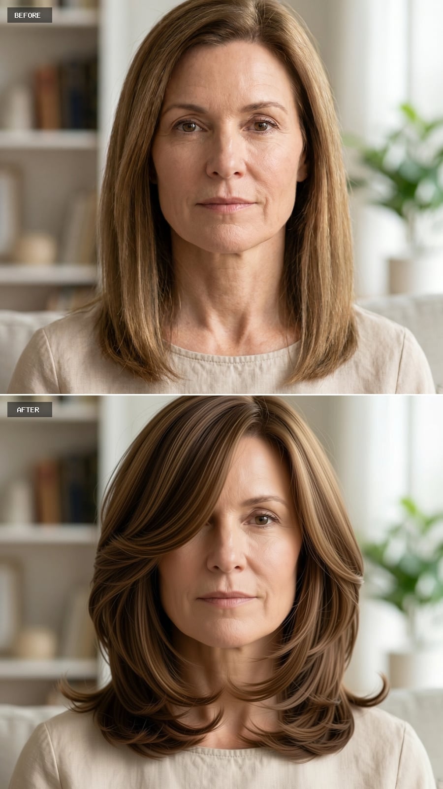 Rounded Layers Swept Wide at the Sides Pull Every Eye Upward at 54