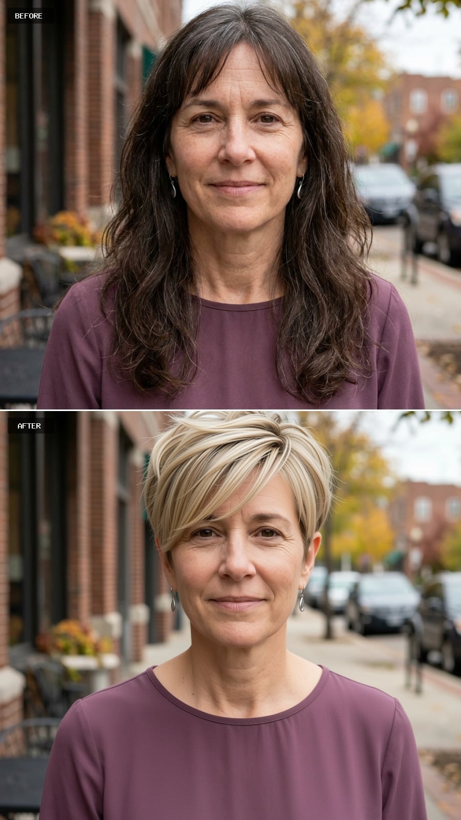 Blonde Pixie With Layered Volume That Rewrites the Short Hair Playbook at 57